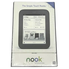 NOOK Barnes & Noble Simple Touch eBook Reader Black Sealed NOS