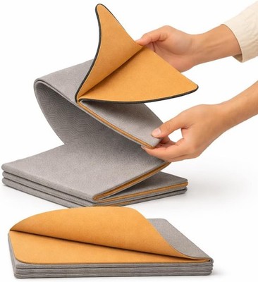TRUE FOLDING Cork Yoga Mat 5mm Thick - Not Rolled, Fits in Backpack & Carry-O...