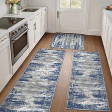 Kitchen Rugs Sets of 3 Non Slip Washable Kitchen Mats for Floor, Waterproof A...