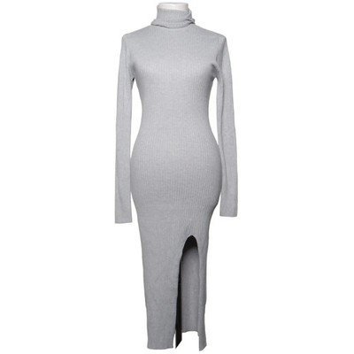 Trendy.Ing, Rollkragenkleid, Größe: S, Grau, Einfarbig, Rippenstrick, Damen #GWE