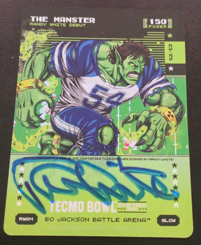 BO JACKSON BATTLE ARENA TECMO BOWL THE MANSTER Inspired Ink RANDY WHITE/25 Auto