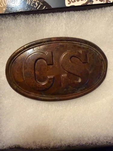CIVIL WAR CONFEDERATE CS OVAL BELT BUCKLE