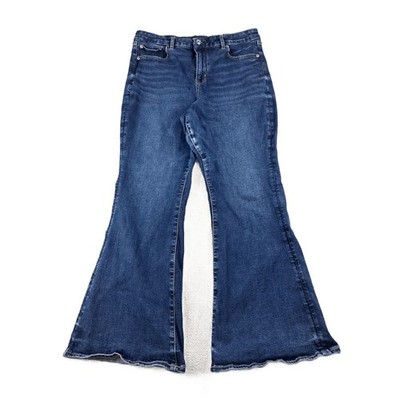 American Eagle Jeans Women 16 Blue Next Level Stretch Super High Rise Flare