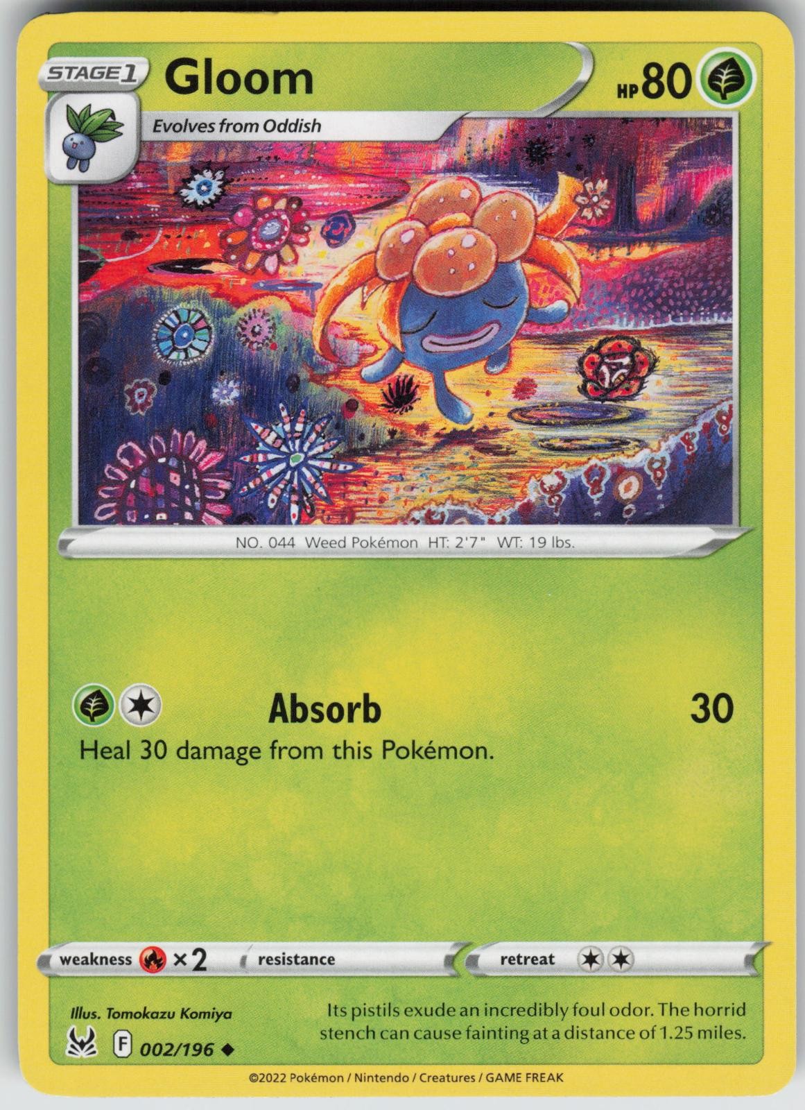 Gloom 002/196 Uncommon Lost Origin Pokemon Near Mint