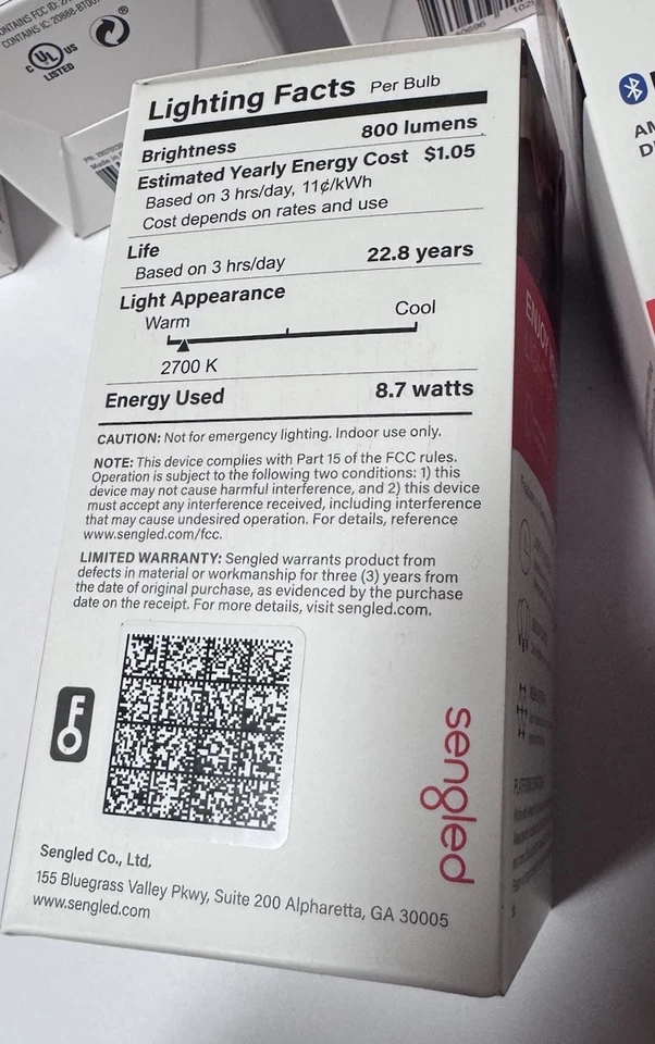 6 Singled LED Smart Light Bulb (A19) Matter-Enabled Works with Alexa New - Image 2 of 4