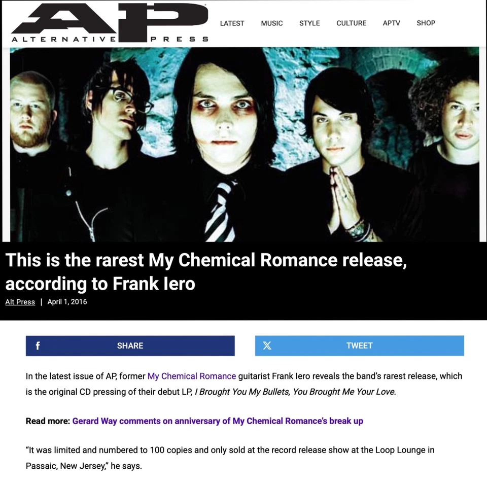 My Chemical Romance Bullets Release Party Mariachi CD + Invitation + 2002 Poster Foto 4 de 4