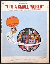 1963 "IT'S A SMALL WORLD" DISNEY SHEET MUSIC - MARY BLAIR - NEW YORK WORLDS FAIR