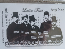 5 Old Fashioned Gentlemen on a 4 1/2in by 3in Pack 5