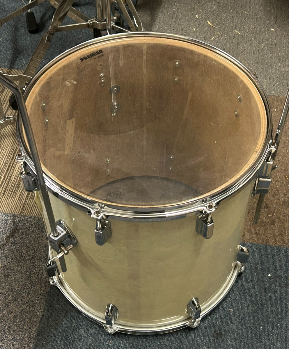 VINTAGE PEARL 16'' x 16'' Floor Tom with Legs White Pearl MIJ **VIDEO DEMO** photo 9