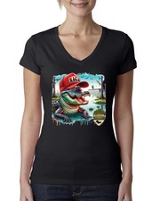 Alligator Alcatraz Everglades Divertido Inmigración Americana Mujeres Junior Fit Cuello en V