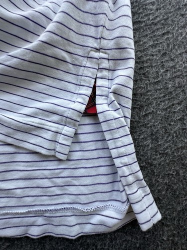 Polo Golf Ralph Lauren Shirt Mens XLarge White Purple Striped Stretch Lisle - Picture 13 of 15