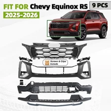 Front Bumper Cover Grille Assembly Grill Kit For 2025-2026 Chevy Equinox RS 9pcs