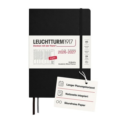 LEUCHTTURM1917 - Academic Week Planner Medium Hardcover A5, 18-month, July 20...