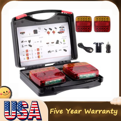 #ad Wireless Magnetic Trailer Lights – Rechargeable LED TailLight Kit For Trailer US $45.99