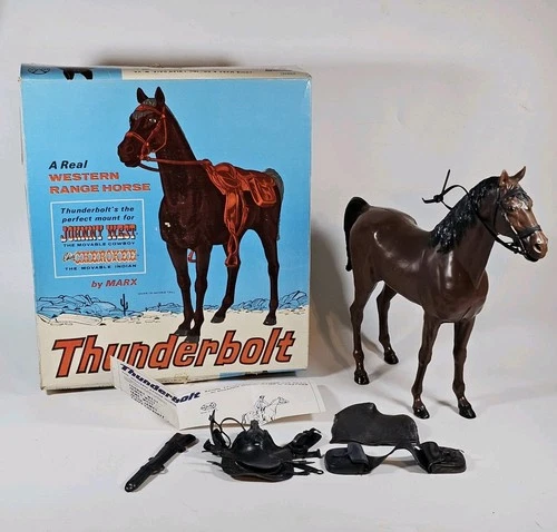 Vintage Marx Johnny West Thunderbolt Brown Horse 2061C Complete CIB