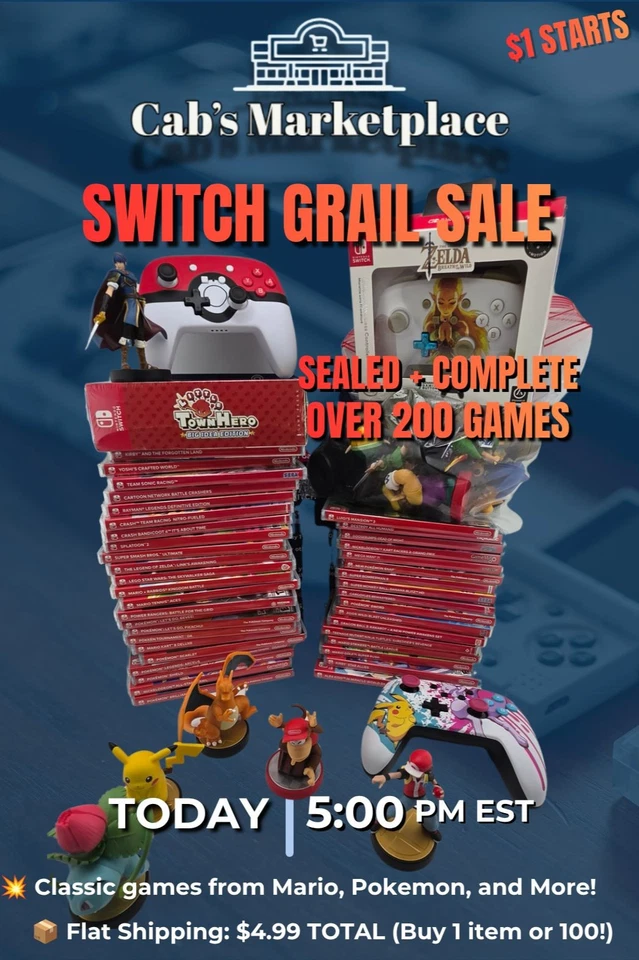 SWITCH GRAIL SALE🔥DAY FOUR - SEALED Nintendo Switch Games, Amiibos, etc