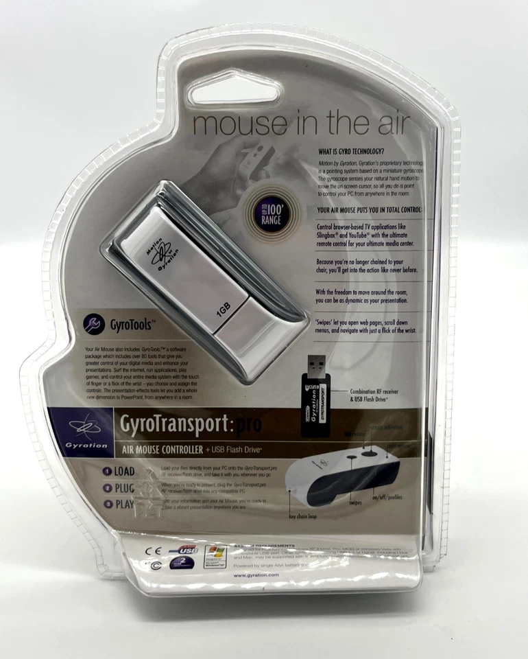 RARE NEW OLD STOCK Retro Gyration GyroTransport PRO Air Mouse Controller 2006 - Image 2 of 4