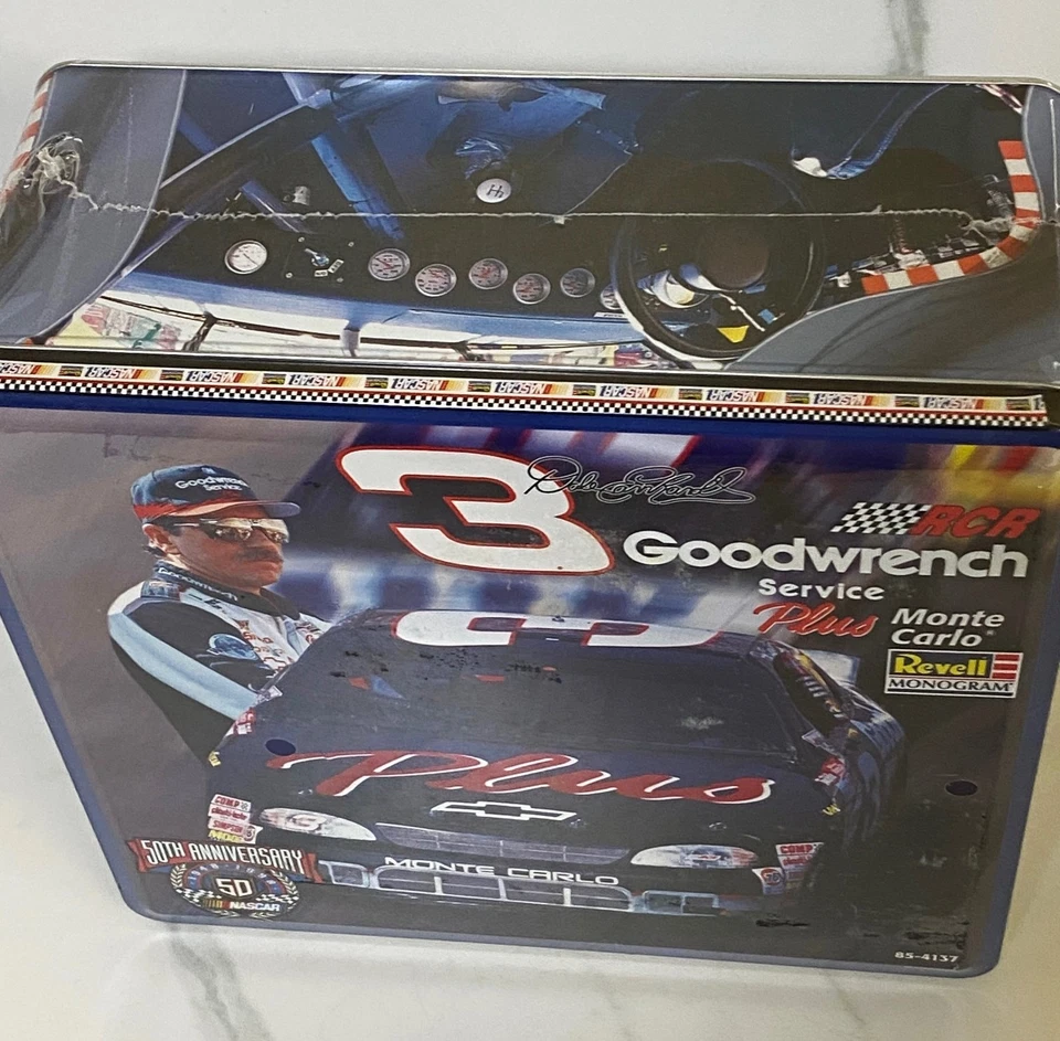 Revell NASCAR 50th Earnhardt #3 Goodwrench Monte Carlo Tin & Model Kit Sealed - Image 2 of 4