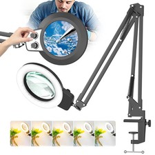 HITTI 12X Ultra Long Magnifying Glass with Light and Clamp, Upgrade Infinite ...