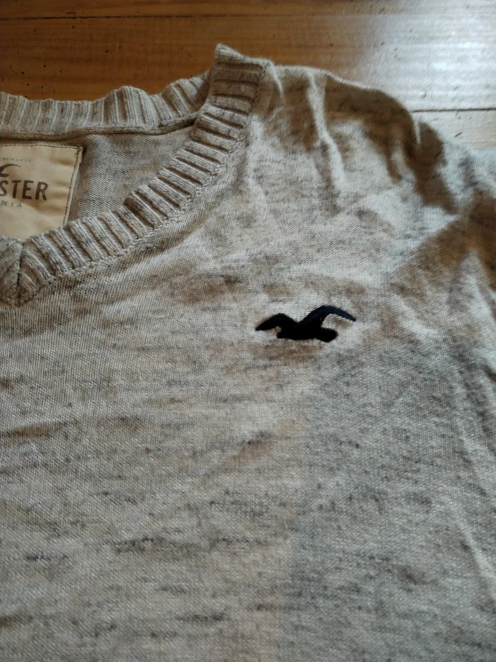 Pull Col V Hollister Homme Taille L Gris - Photo 2/4