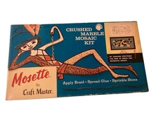 Vtg 1960s Craft Master Mosette Crushed Marble Mosaic Kit CALICO CAT #200-2-C NEW