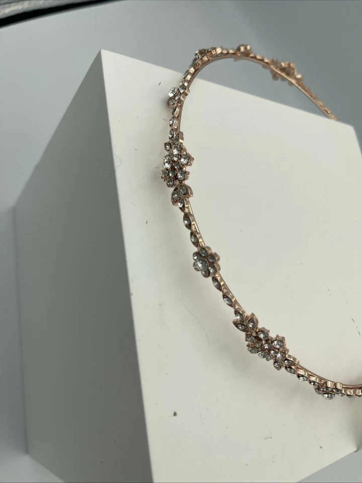 Banda para el cabello oro rosa David’s accesorio para el cabello nupcial boda Foto 4 de 4