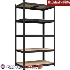 5 Tier Adjustable Metal Storage Rack Freestanding Heavy Duty Organizer Shelves