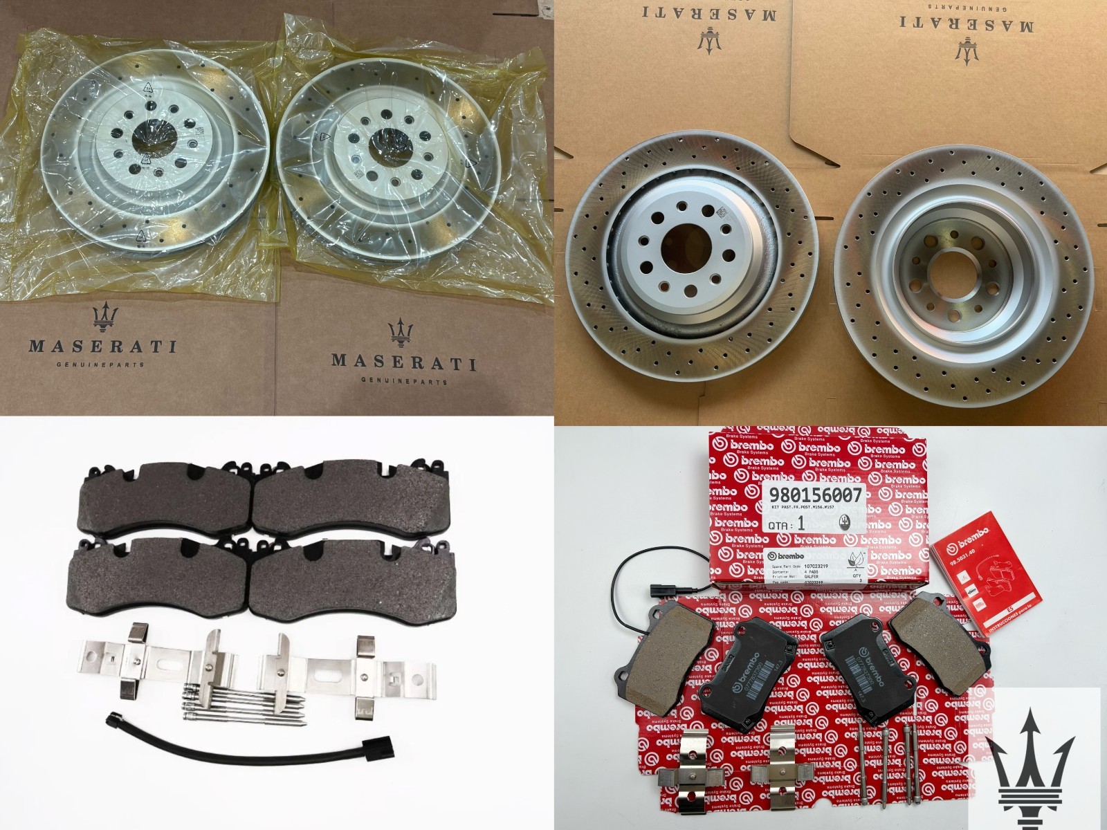 For 2014-2016 Maserati Quattroporte GTS 3.8 V8 front rear brake pads & rotors