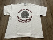 Vintage Y2K San Diego Zoo Rhino Charge Ahead W/ Platinum Visa Card T Shirt XL