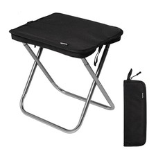Naturehike 11in Ultralight Camping Collapsible Stool, Supports 390lbs Black