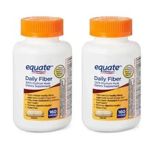 Equate Daily Fiber Multi-Benefit Psyllium Gluten-Free Capsules 160 Ct 2 Pack