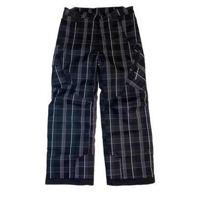 Obermeyer Snow Pike Pants Kids 14 EWS Black Plaid Ski Snow Pants