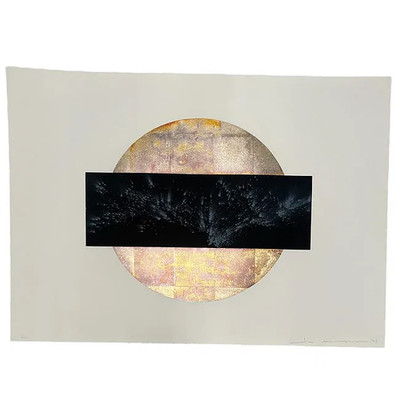 Lita Albuquerque  Trajectories  1995 Signed Lithograph   Gold & Blue