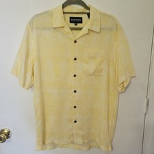 Vtg Ocean Pacific OP Shirt Mens M Yellow Floral Hawaiian 90's Coastal Resort
