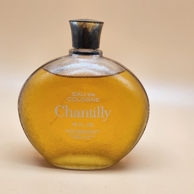 Vintage Houbigant Chantilly Eau de Cologne 16oz Glass Bottle France Perfume