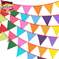 G2Plus 10M SüßE Beidseitig Wimpel Girlande Stoff: GrüN | Bunting Wimpelkette, St