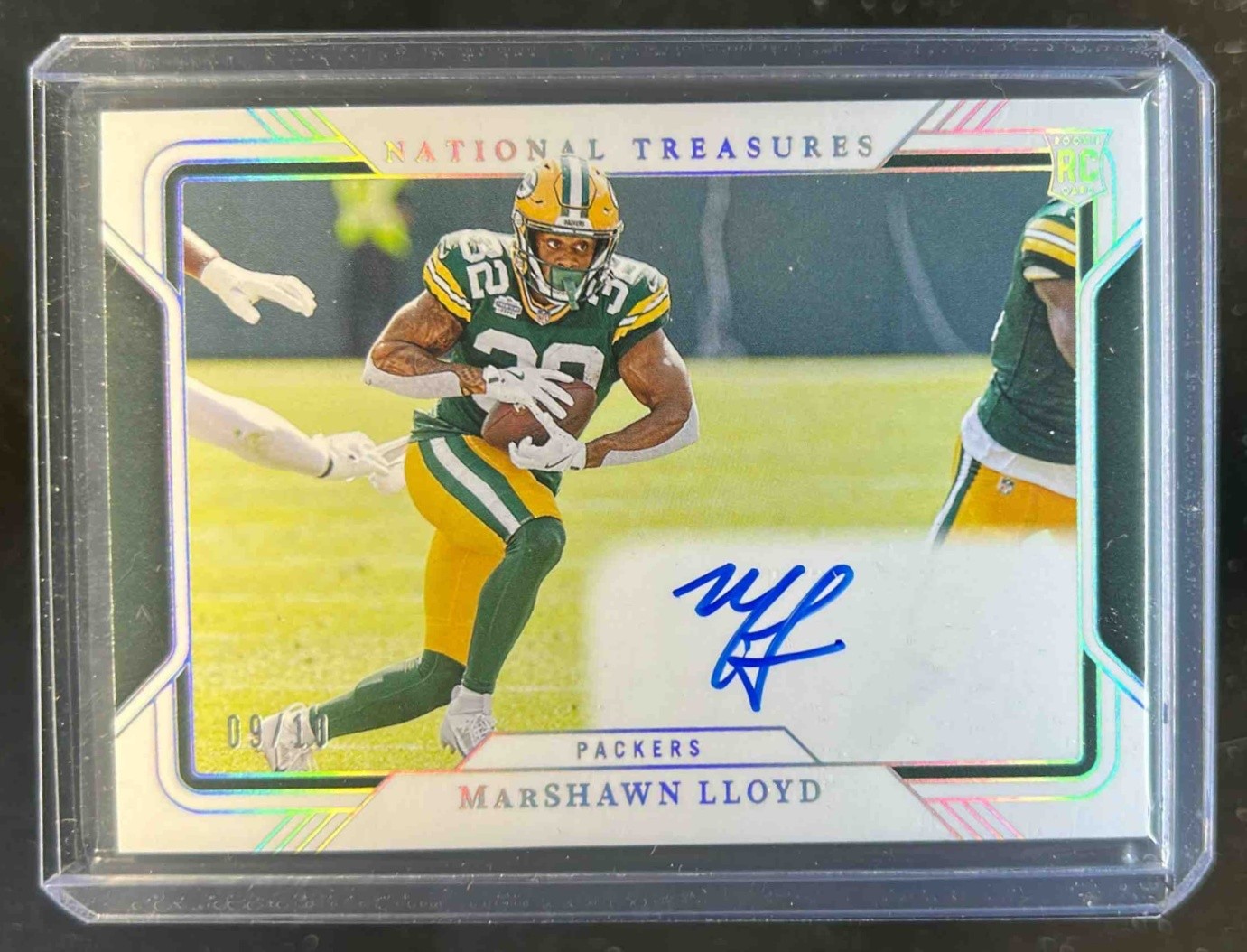 2024 National Treasures MarShawn Lloyd Rookie Field Pass Holo Silver Auto #9/10