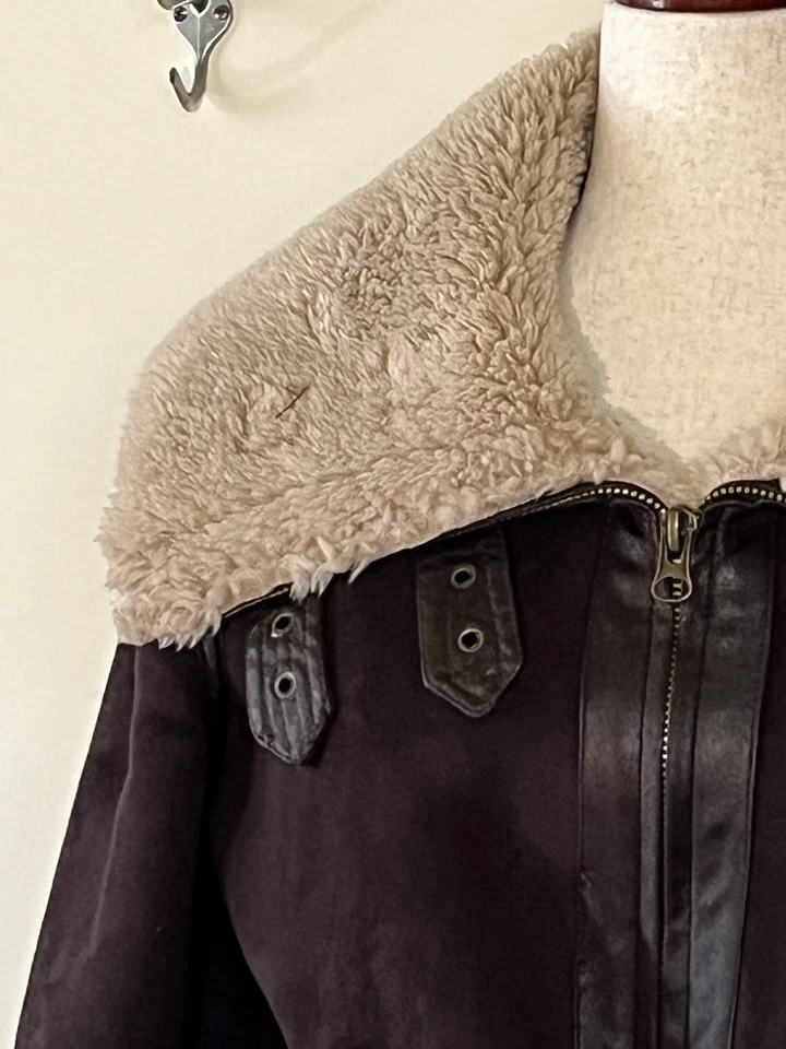 Chaqueta Abrigo Largo Hawke & Co Imitación Gamuza Cuero Oveja Mediana - ¡Steampunk! Foto 2 de 4