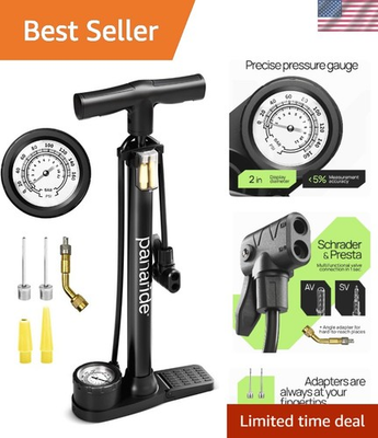 #ad #ad Handheld Bike Pump with Built in Pressure Gauge amp; Dual Valve Lightweight Design $16.99