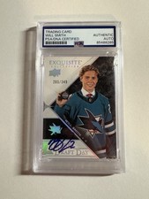 Tarjeta de baraja superior exquisita firmada por Will Smith 2024-25/349 PSA/DNA Sharks automática
