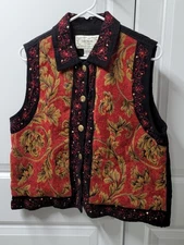 Tantrums Vest Women's Size: Large CUTE Sleeveless Sequins Button