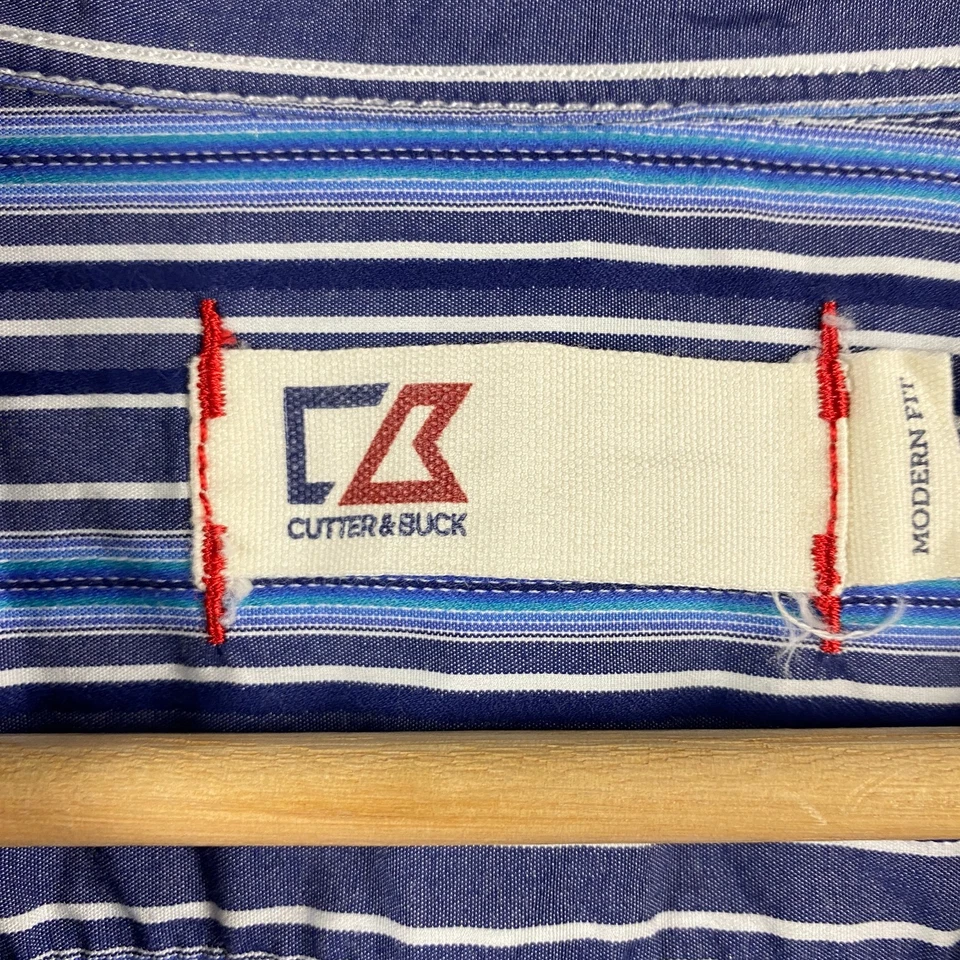 Cutter & Buck Shirt Mens Size XLT Striped Button Regular Fit Long Sleeve Vintage - Image 4 of 4
