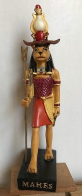 Gods of Ancient Egypt statue god Mahes Hachette plastic figure  Egyptian ca. 5''.