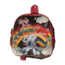 My Little Pony Hasbro 2015 Sequin Nylon Mini Backpack Sparkle Rainbow