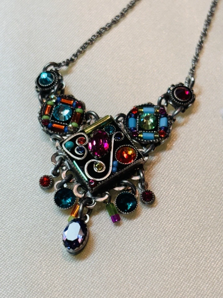 Collar FIREFLY Multicolor Cristal Mosaico y Cuentas 8729-mc Joyería Foto 2 de 3