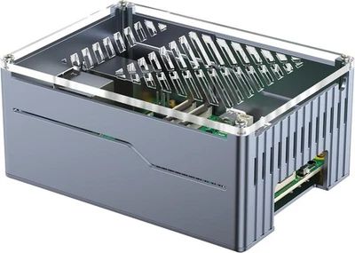 BESUCHE DEN MIUZEI- Miuzei Raspberry Pi 5 Gehäuse Support Top PCIe M.2 NVMe SSD Hat und Active