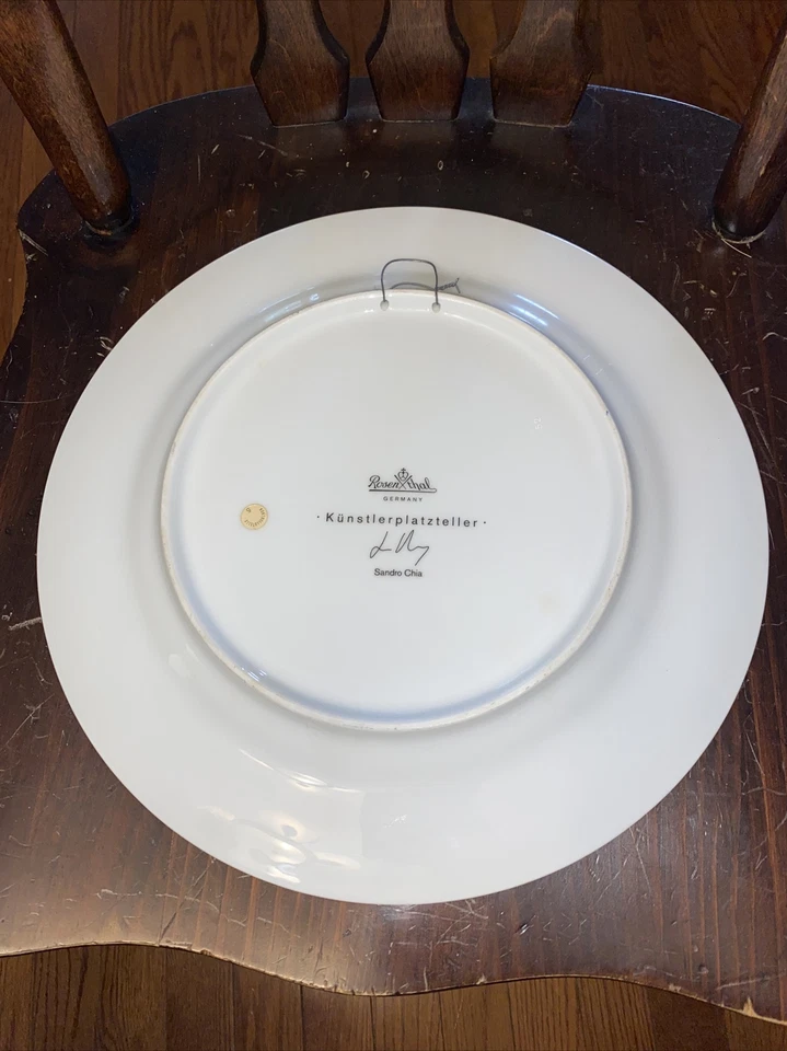 Kunstlerplatzteller Sandro Chia Rosenthal Germany Plate Artist Signature Rare - Image 2 of 4