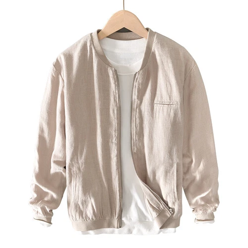 Para hombres Retro Informal Algodón y Lino Béisbol Moda Chaqueta Suelta Prendas de abrigo Prendas para el torso - Imagen 6 de 29