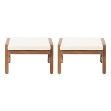 Christopher Knight Home Temecula Outdoor Ottomans with Cushion Set of 2 Acacia