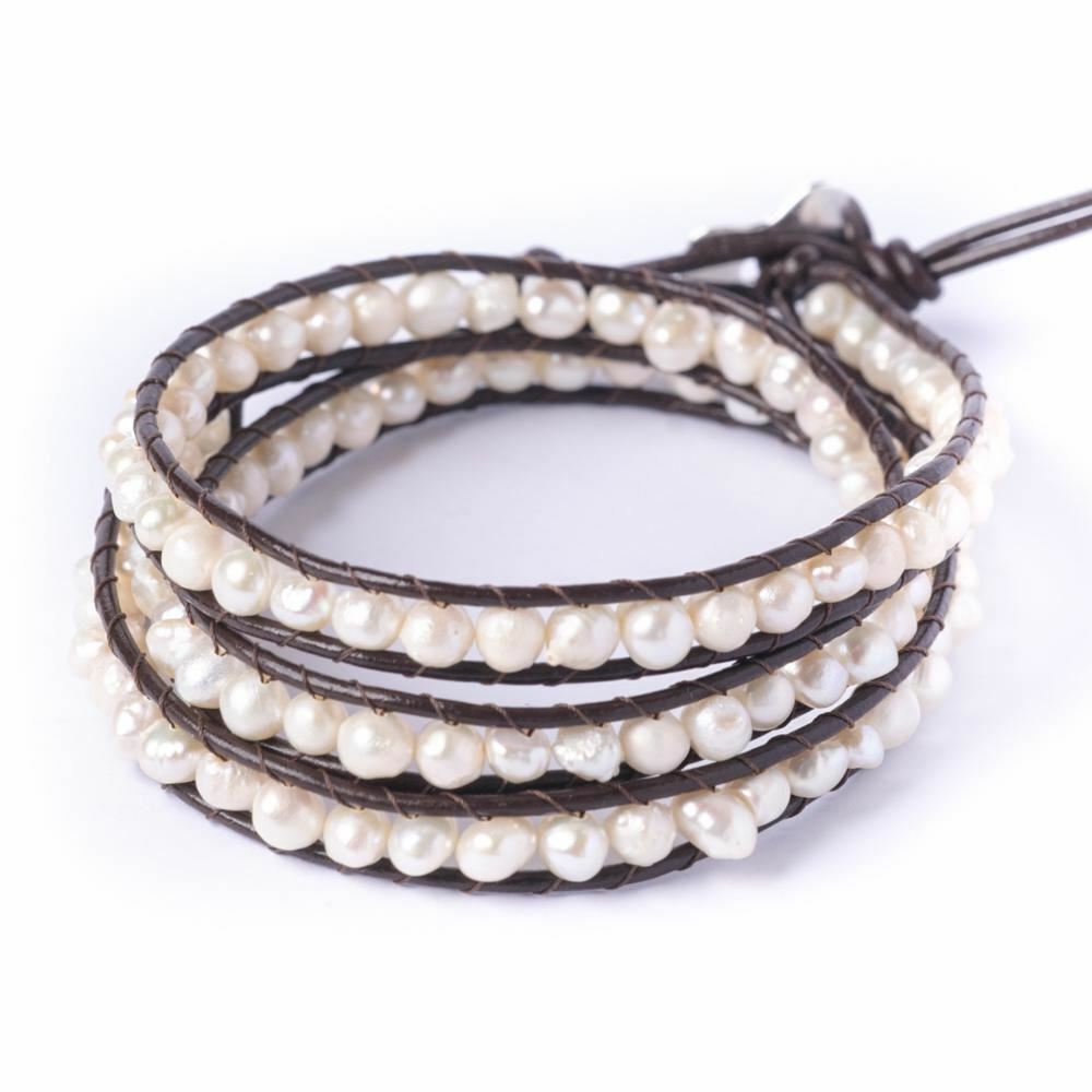 ブレスレット LOVE ME MONSTER Silver Pearl Toggle Bracelet L191MBC040 81stgeneration Pearl 5-6 Silver Tone 3 Line Wrap Friendship